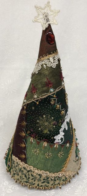 Conical Crazy Quilt Christmas Tree
