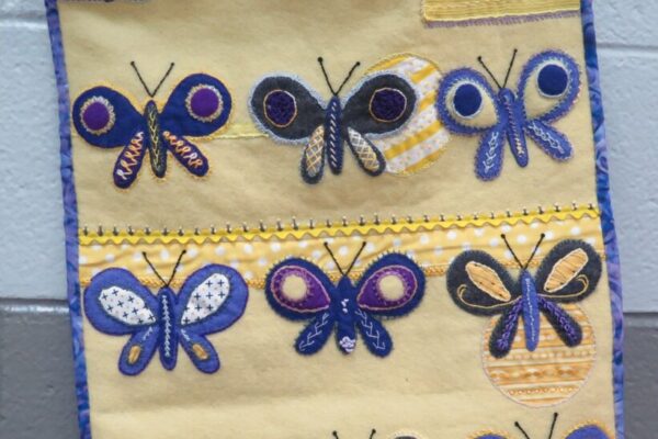 Butterflies Wall Hanging by Marsha Fontes. Sue Spargo design.