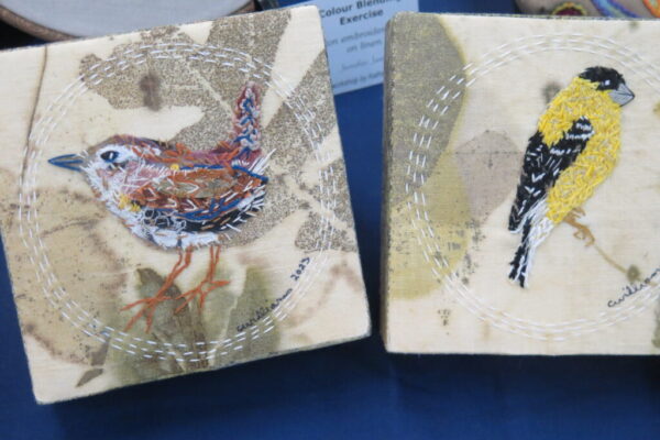 Backyard Birds by Cathy Williams;  eco-dyed leaves