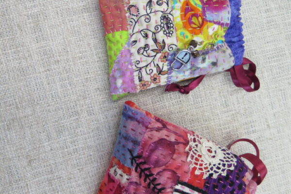 Two Slow Stitch bags by Donna Funnell